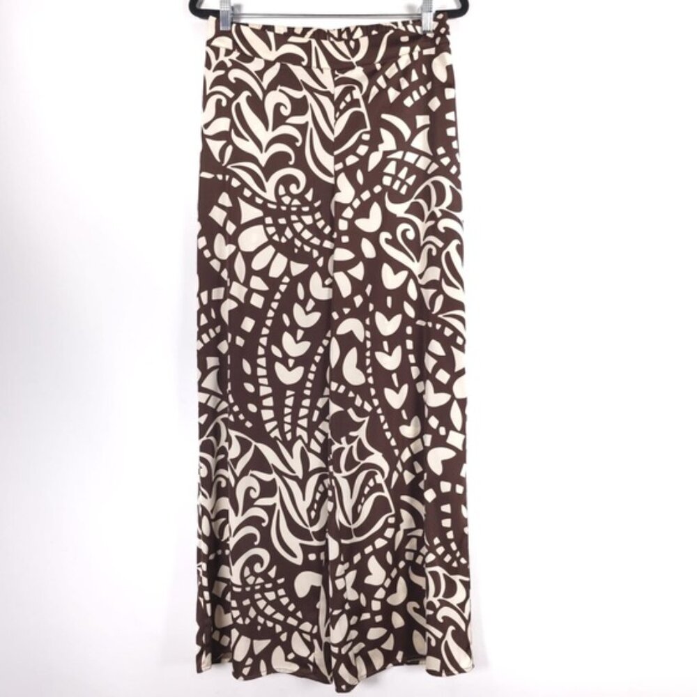 Joie Brown and Cream Wide Leg Jumpsuit Pants